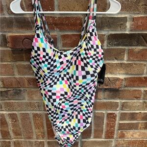 No Boundaries Black and White One Piece Swimsuit